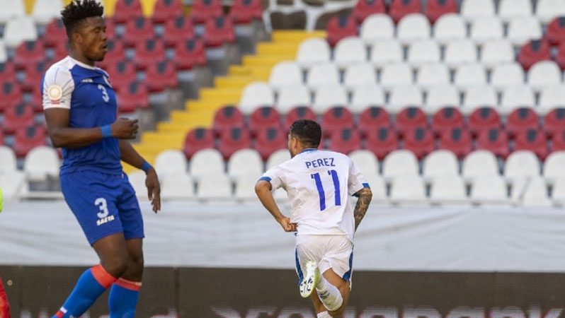 Joshua Perez #11 scored a brace to lead El Salvador to a win 2-1 in a Group B match over Haiti in the CONCACAF Men’s Olympic Qualifying at the Estadio Jalisco in Guadalajara, Mexico, on March 25, 2021. (Photos: Mexsport/concacaf.com)