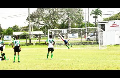 A total of 14 goals were scored on day five of the GUYOIL/Tradewind Tanker U-18 Football League (Adrian Narine Photo)