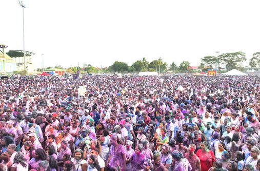 Thousands turn up each year at the ‘National Stadium’ for the Phagwah celebrations.