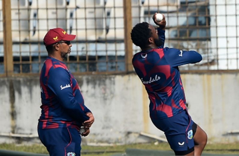 West Indies head coach Phil Simmons (left) is urging consistency from players.