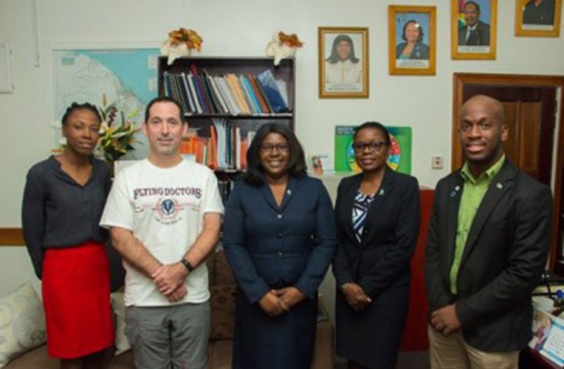 From left: Dr Ineka McKenzie, Deputy Director-Regional Health Services;  Dr John Arledge, Chief Medical Officer of the Flying Doctors of America; Dr. Karen Cummings, Minister within the Ministry of Public Health;  Dr Karen Boyle, Deputy Chief Medical Officer; and Denroy Tudor, Coordinator-International Desk