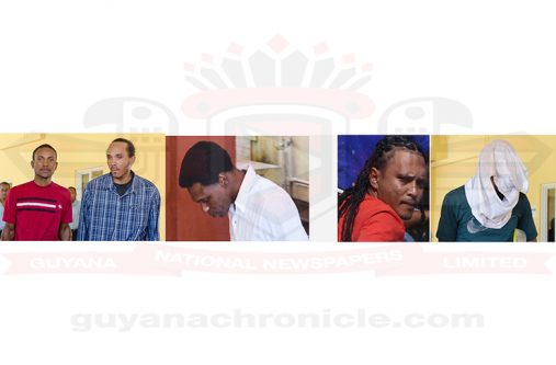 From left : Mark Rufino, Paul Chan aka 'Long Hair', Troy Abrams aka 'Rastama', Lloyd Sadloo and Seon Thomas aka 'Yankee'.