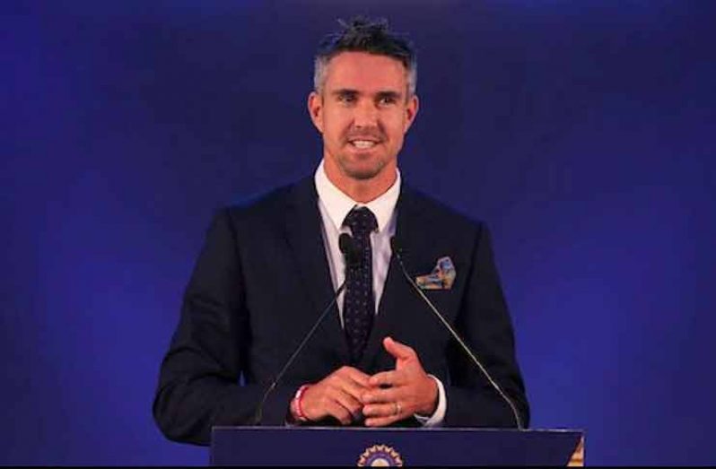 Kevin Pietersen delivering his speech yesterday, on Twitter (@BCCI)