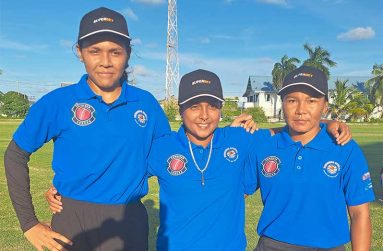 (From left) Tilleya Madramootoo, Varuni Pitamber and Yonette Welcome shared six wickets among them (Sean Devers photo)