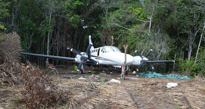 The twin-engine Cessna, which has been secured by the Joint Services after it was discovered