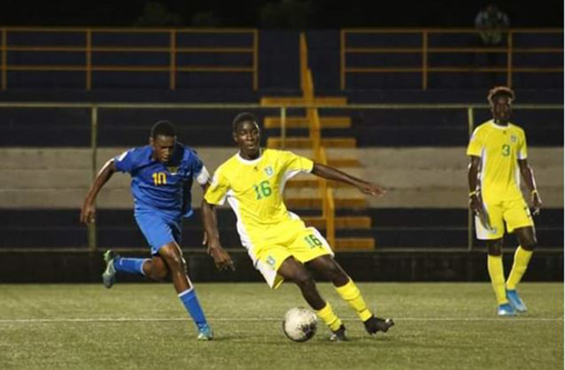 Part of the action between Guyana and US Virgin Islands in the CONCACAF U-20 Qualifiers in Nicaragua on Friday, February 21, 2020. (Photo compliments of CONCACAF)