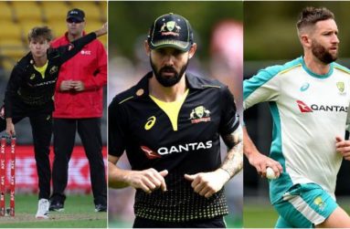 Australians (from left) Adam Zampa, Kane Richardson and Andrew Tye have all cut short their IPL seasons,