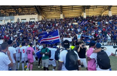 Cape Verde gained independence from Portugal in 1975 and first tried to qualify for the 2002 edition of the Fifa World Cup.
Photo saved: Cape Verde

Cape Verde players celebrated their qualification in front of packed stands in Praia.