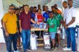 DC Budhram, together with Mr. Sheryar Hussain of the NYPD cricket team paid a visit to the Police Sports Club ground, where they generously donated various football gears/equipment to the Guyana Police Force Football Club