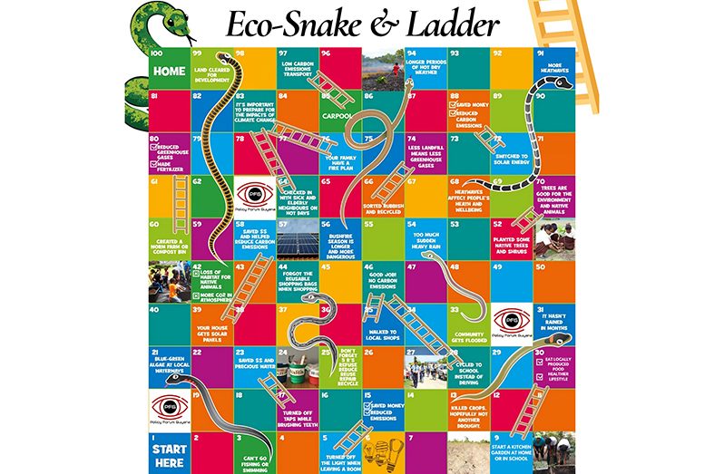 The Eco-Snake and Ladder game that was developed