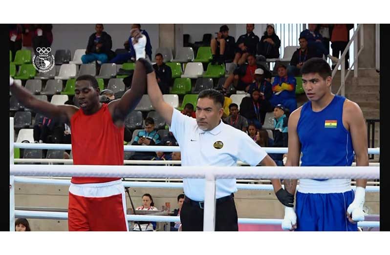 Guyana boxer Emmanuel Pompey has guaranteed himself a bronze medal at the South American Games;