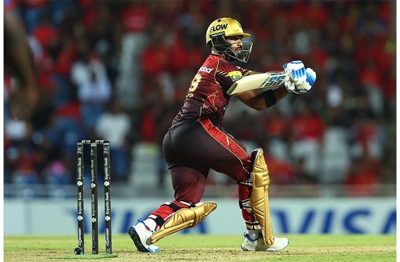 Nicholas Pooran of Trinbago Knight Riders batting during the Men's 2025 Republic Bank Caribbean Premier League match, Trinbago Knight Riders v Antigua & Barbuda Falcons at the Brian Lara Cricket Academy on August 27, 2025 in Tarouba, Trinidad And Tobago. (Photo by Ashley Allen - CPL T20/CPL T20 via Getty Images)