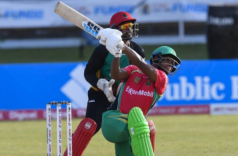 Nicholas Pooran frees his arms Randy Brooks - CPL T20 / Getty