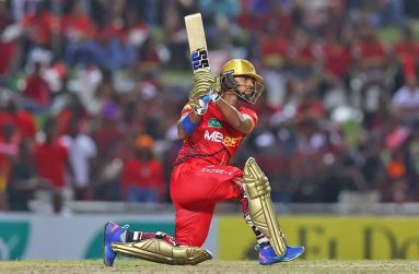 Pooran bats during an unbeaten 91 in a losing effort at Providence last night 