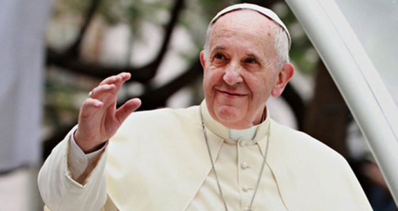 Pope Francis arrives at Manila Cathedral in the Philippines. (Lisa Maree Williams photo)