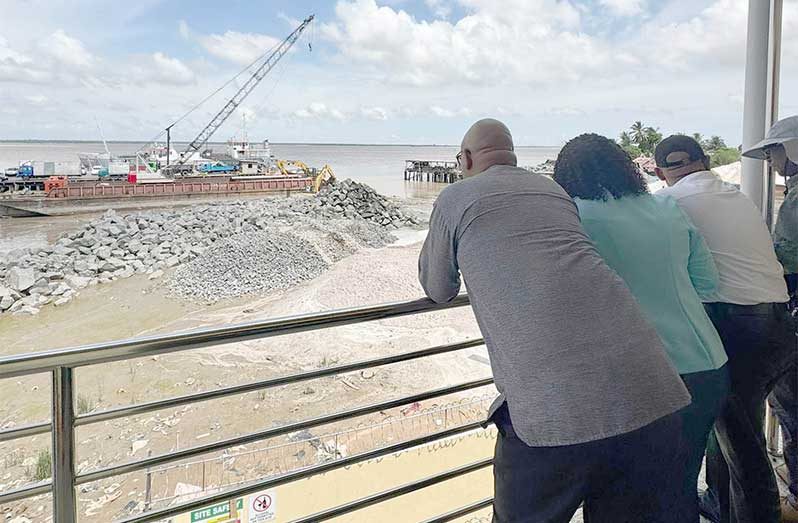 Minister of Public Works, Bishop Juan Edghill, said the pace of construction is expected to accelerate in the coming months to deliver a state-of-the-art international port facility