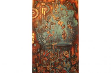 Mixed Media painting by Elodie Cage-Smith entitled ‘Afro Port’