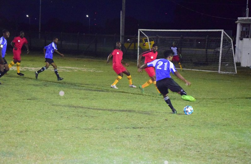 A Beacon attacker gets ready to fire a shot in their match against Pouderoyen.