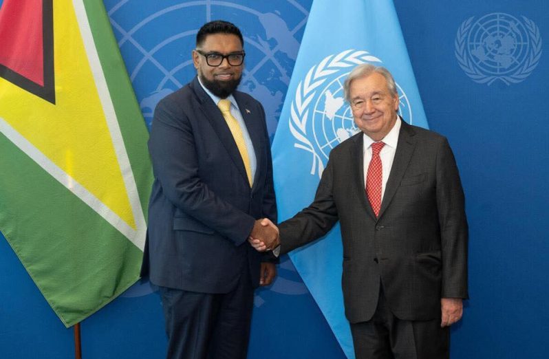 President, Dr. Irfaan Ali and UN Secretary-General, Antonio Guterres