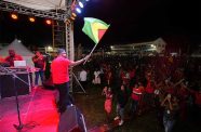 President, Dr Irfaan Ali addressing Saturday’s fund-raising event