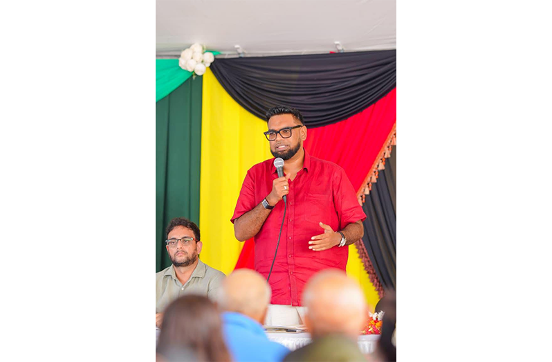 President, Dr Irfaan Ali during one of Friday’s engagements with residents