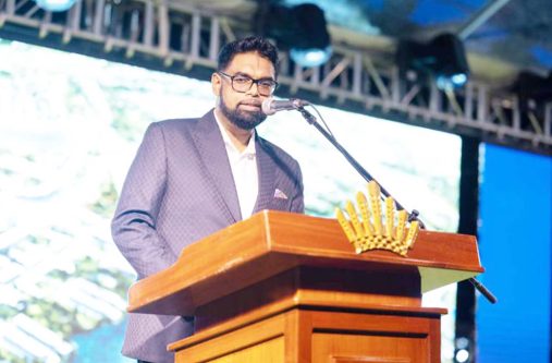 President, Dr. Irfaan Ali during his address at the opening ceremony of the 2024 Building Expo