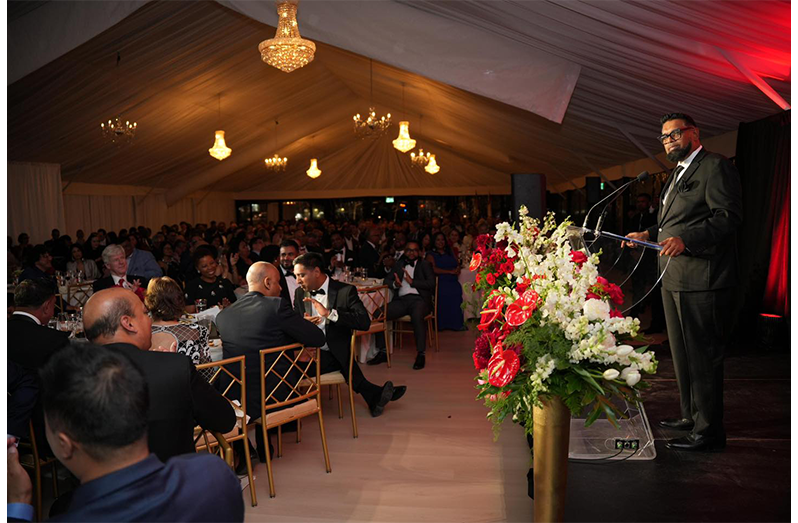 Speaking at the Maple Leaf Gala hosted by the Guyana-Canada Chamber of Commerce in Toronto, Canada, President Dr. Irfaan Ali said Guyana is pursuing a development model grounded in diversification, diversification, strategic investment, human capital and international partnerships