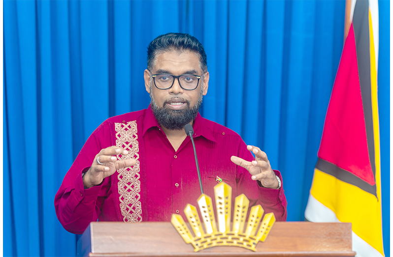 President Dr. Irfaan Ali on Friday disclosed that there were recorded incidents of misbehaviour in 353 schools, nationwide, with Region Four accounting for 41 per cent of the reported cases, closely followed by   Regions Six, Three, Five, and Ten,  respectively, in the number of cases reported (Delano Williams photo)