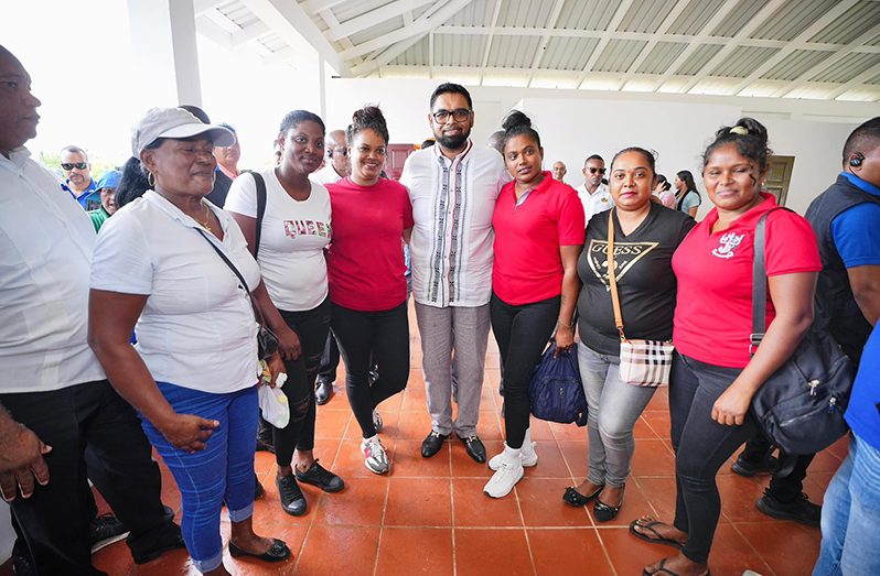 President Dr. Irfaan Ali engages with Leguan residents during his visit, discussing the transformative investments his government has made to improve the island’s infrastructure and livelihoods, and reaffirming his commitment to their continued development