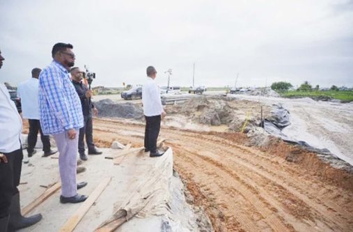 President Dr. Irfaan Ali, earlier this year, inspected housing and road infrastructure works in Region Three, where he urged contractors to expedite the projects to ensure timely completion