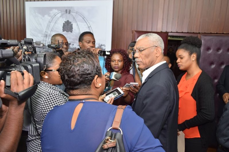 President David Granger responding to questions posed by media operatives recently