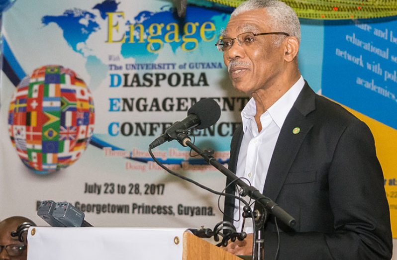 President David Granger outlining the Green State Agenda and UG’s role in contributing to the realisation of its fulfilment