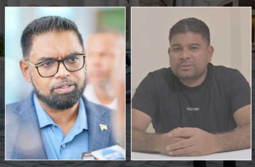 From left: President, Dr Irfaan Ali and US-sanctioned Guyanese businessman, Azruddin Mohamed
