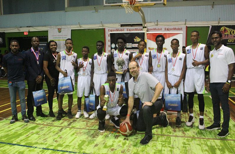 President’s College won the U16 division. Willon Cameron (second from left) won the Best Coach award.