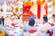 President, Dr Irfaan Ali while making the announcement at the annual Police Christmas Breakfast at the Police Officers’ Mess, Eve Leary