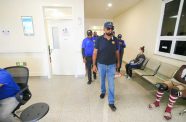 President, Dr Irfaan Ali, during an impromptu visit to the De Kinderen Hospital on the West Coast of Demerara (Office of the President photo)