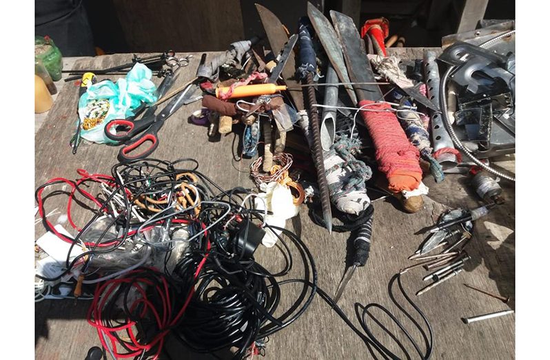 The seized items from the Lusignan Prison