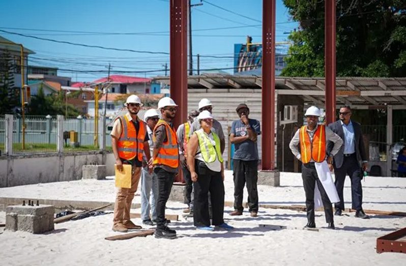 Minister of Education Priya Manickchand conducting a site inspection at St. Mary’s Secondary School 