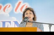 Minister of Education Priya Manickchand at the commissioning of the Tuschen Secondary School, on Wednesday