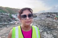 Minister of Local Government and Regional Development, Priya Manickchand during her visit to the landfill