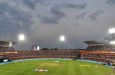 Some of the floodlights at the National Stadium malfunctioned, causing the game between the Barbados Royals and Trinbago Knight Riders to be delayed for over two hours