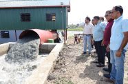 Minister Zulfikar Mustapha and other officials at the Montrose Pump Station