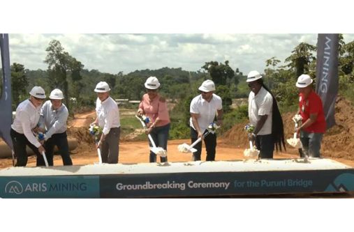 The sod was turned for the construction of a bridge at Puruni, Region Seven