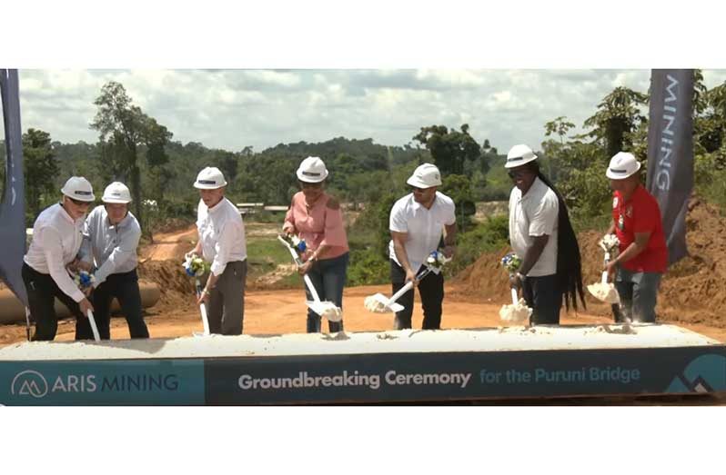 The sod was turned for the construction of a bridge at Puruni, Region Seven