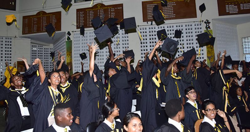 The Upper Sixth students celebrate their graduation