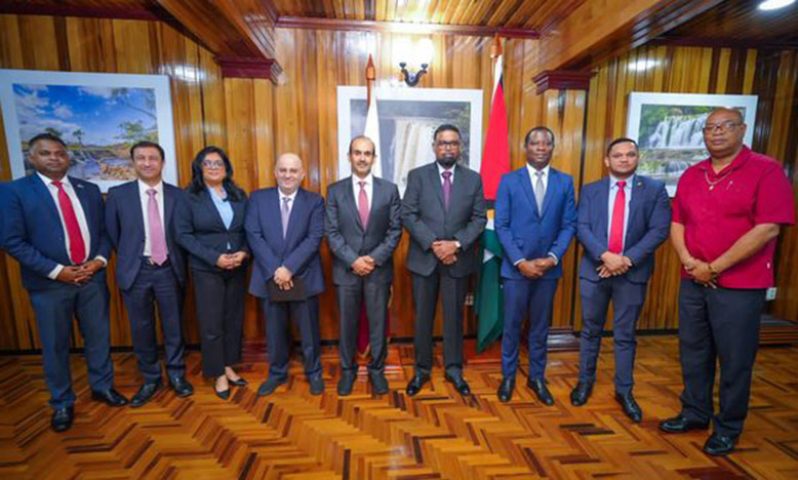 President, Dr. Irfaan Ali and H.E. Eng. Saad bin Sherida Al-Kaabi, Ministers of Government, the visiting delegation, and other government functionaries