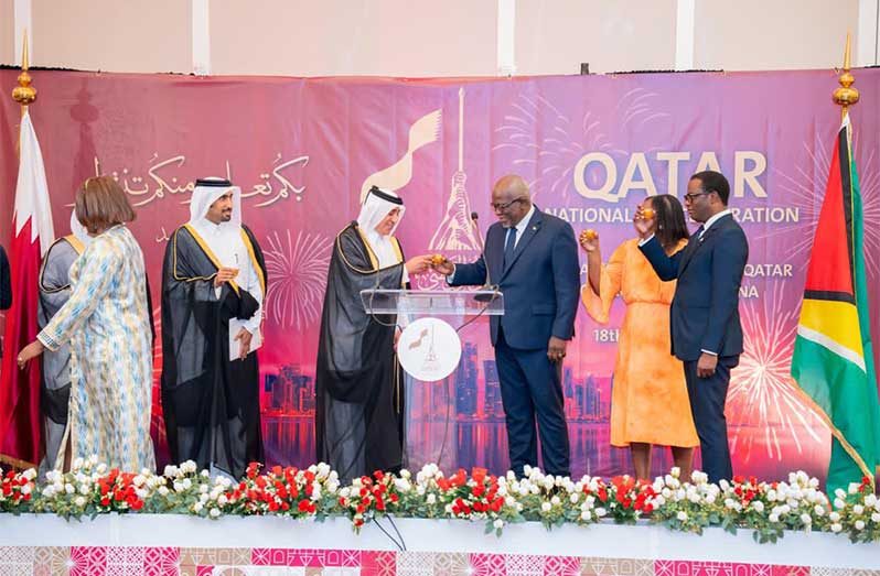 Prime Minister, Brigadier (Ret’d) Mark Phillips, reaffirmed Guyana’s commitment to strengthening bilateral relations with the State of Qatar during a reception hosted at the Guyana Marriott Hotel in honour of Qatar’s National Day
