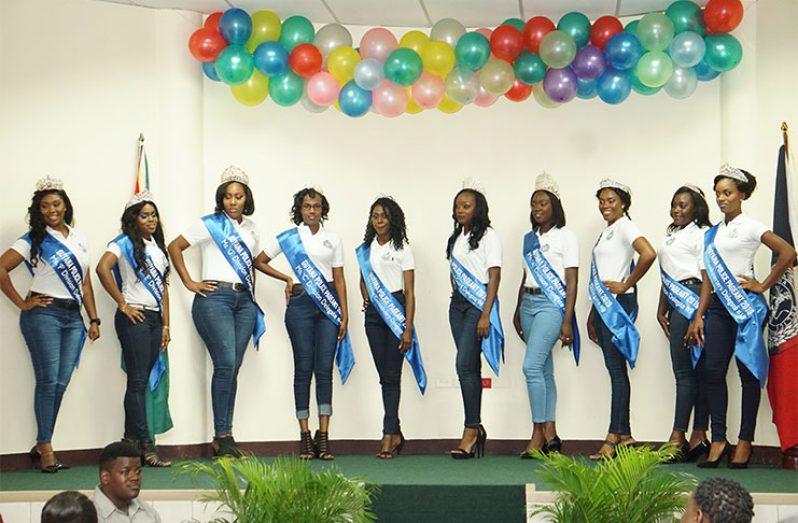 The 10 Divisional Queens vying for the Miss Guyana Police Force title