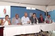 (left to right) NSC Vice-Chairperson, Cristy Campbell; Director Of Sport, Steve Ninvalle; GOA President, Godfrey Munroe; Minister Charles Ramson Jr, Assistant Director of Sport, Melissa Dow-Richardson and NSC member Chateram Ramdihal