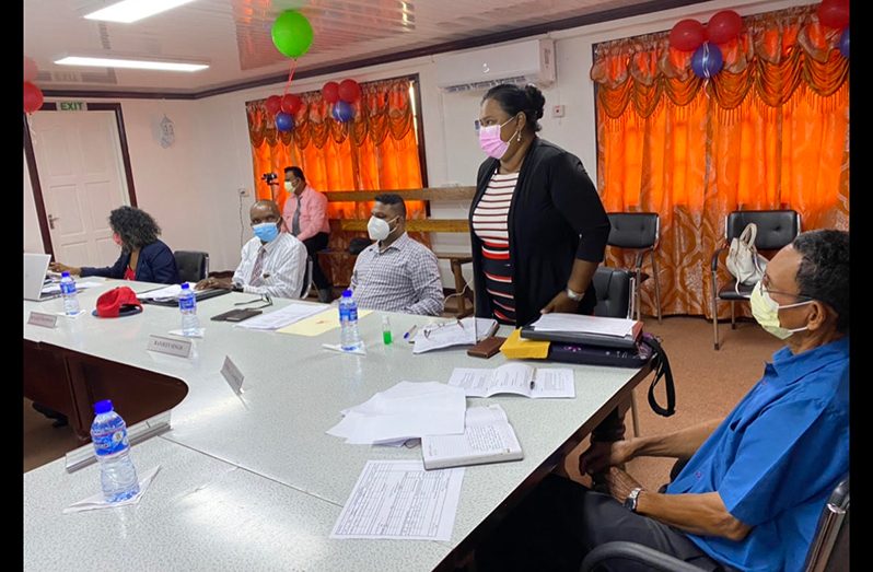 Veriena Rasheed making comments during the statutory meeting